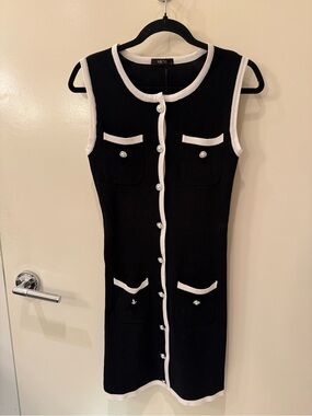 Micas Dress Mini Black & White Small NWT